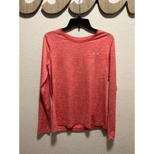 Under Armour HeatGear Long Sleeve Athletic Shirt Women's Medium Coral Heather
